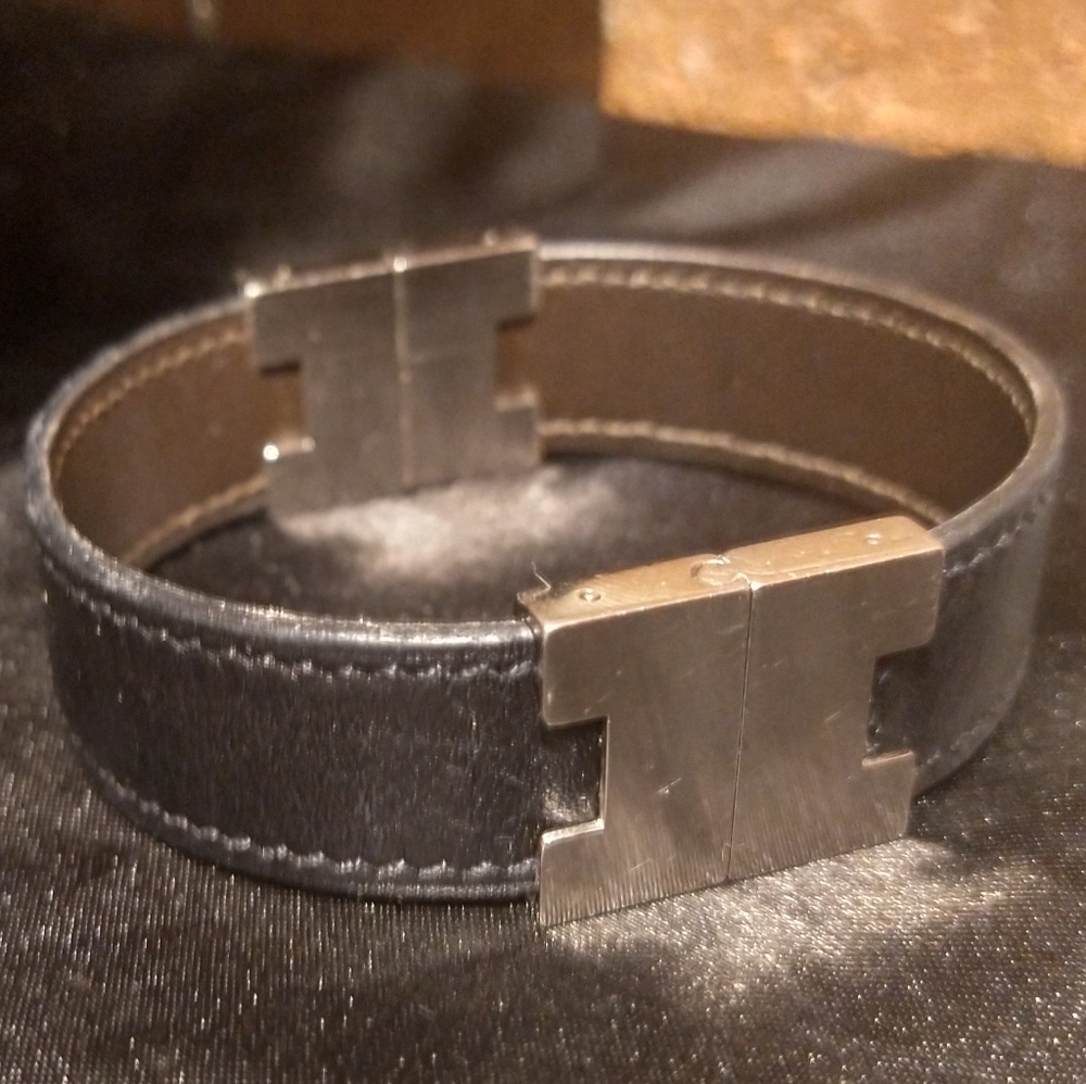 Vintage Hermes reversible leather slide bracelet - Picture 3 of 10